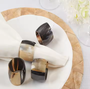 Authentique anneaux de serviette en corne artisanale accessoires de table artisanaux traditionnels pour salle à manger classique décor rustique Tables de mariage - Product Image 6