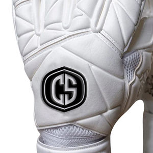 Gants de gardien de but professionnels de qualité supérieure, entièrement blancs, respirants, pour l'extérieur, coupe négative, protection dorsale en relief 3D - Product Image 3