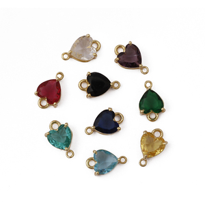 Pour suisse bleu topaze connecteur broche réglage Double caution trouver des composants en laiton plaqué or approvisionnement en gros bijoux pierres précieuses - Product Image 3