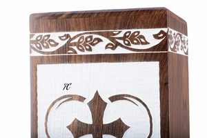 Handcrafted Rosewood Cremation Urn Cross engraving Design Memorial Urn <b>Box</b> Memorial <b>Keepsake</b> Decorative Cremation Urn for Ashes - Product Image 5