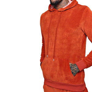 Hombres al por mayor logotipo personalizado terciopelo rayas laterales chándal Jogging cremallera chándal hombres Slim Fit chándal 2025 - Product Image 3