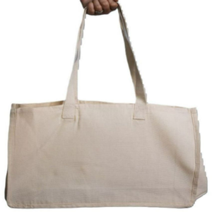 Sac fourre-tout 100% coton écologique grand sac d'épicerie robuste et réutilisable et de plage avec une poignée supérieure Options personnalisables - Product Image 1