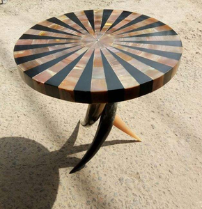 Mesa de Comedor Extensible de Cuerno de Búfalo 100% Natural con Incrustaciones, Decoración Moderna y Tradicional para el Hogar, India - Product Image 2