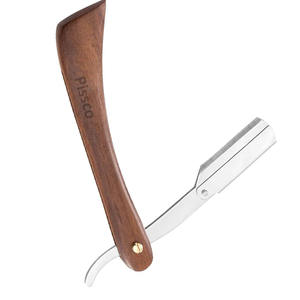 Navaja de Afeitar Recta de Acero Inoxidable con Mango de Madera, Acabado Espejo, Reutilizable, de Una Sola Hoja, para Salón de Belleza - Product Image 2