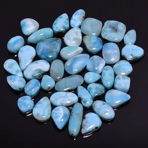 Natural Dominican Republic Larimar Cabochons mix shape in all sizes Handmade Smooth Beautiful Larimar Cabochon Loose Gemstones