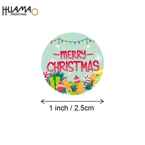 สติกเกอร์ของขวัญคริสต์มาสขายส่ง Huamao สติกเกอร์ติดเองลายสุขสันต์วันคริสต์มาสสำหรับห่อของขวัญและบรรจุภัณฑ์ - Product Image 3