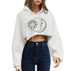 Producto más vendido, sudaderas con capucha cortas para mujer, sudaderas con capucha cortas para mujer personalizadas con su propio diseño en MOQ bajo - Product Image 1