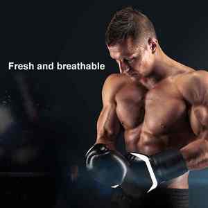 Guantes de boxeo de cuero Pu personalizados, guantes deportivos de perforación para pelear - Product Image 3