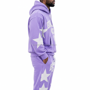 Conjuntos de Sudadera de Invierno para Hombre, Sudadera con Capucha Estampada Personalizada y Pantalones Deportivos Acampanados, Ropa de Fabricantes - Product Image 3