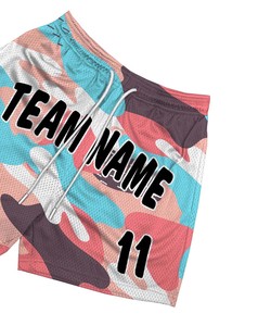 กางเกงขาสั้นตาข่ายสำหรับผู้ชายกางเกงขาสั้นบาสเก็ตบอลตาข่ายปักลายทำจากโพลีเอสเตอร์สำหรับใส่วิ่งออกกำลังกาย - Product Image 3