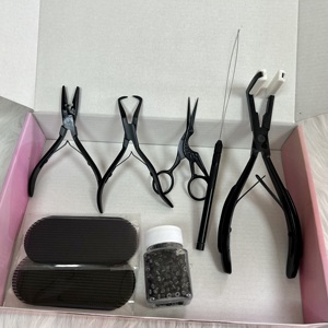 Outils d'extension de cheveux professionnels de salon Pince à micro-lien professionnelle Ruban en acier inoxydable dans le kit d'extensions de cheveux - Product Image 2