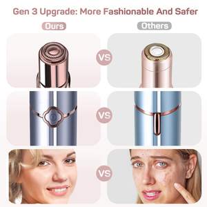 Rasoir à double lame pour femmes, éliminateur de poils du visage, avec 4 têtes de rechange incluses - Product Image 3