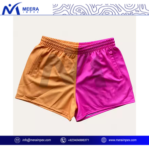 Vente en gros été polyester cordon de serrage uni orange et rose hommes Shorts Streetwear Sublimation imprimé pantalons de survêtement décontractés Shorts - Product Image 3