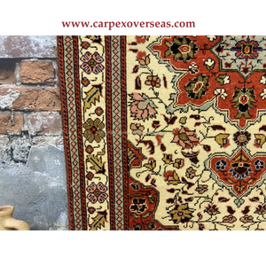 Design classique fabriqué avec soin tapis de laine persan doux ton de terre pour le camping exercice prière utiliser antidérapant et antimicrobien - Product Image 3