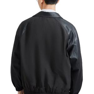 Latest <b>Men</b> Stylish Leisure <b>Jacket</b> Windbreaker <b>Faux</b> <b>Leather</b> Sleeves Varsity Classic Bomber <b>Jacket</b> Custom Waterproof <b>Jacket</b> - Product Image 6