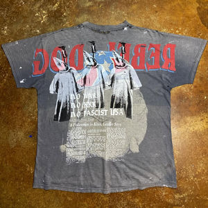 เสื้อยืดผ้าฝ้าย100ซักกรดสำหรับผู้ชายแบบกำหนดเองพิมพ์โลโก้ DTG เอฟเฟกต์สเปรย์และดีไซน์รูระบายระบายความทุกข์สไตล์สตรีทแวร์ - Product Image 2