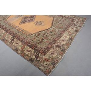 Alfombra de lana verde naranja Bohemia turca Vintage, patrón de retazos de área grande de 5,5x7,8 pies para entrada, pasillo, látex Rectangular - Product Image 2