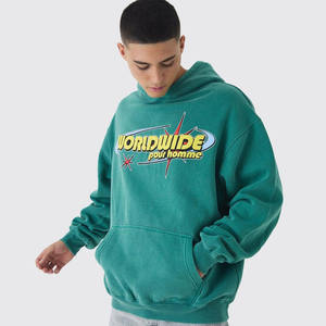Vente en gros de sweat à capuche délavé en coton mélangé pour hommes sweats à capuche surdimensionnés pour hommes nouveau design basique vêtements de sport - Product Image 1