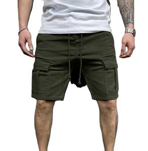 Pantalones cortos gruesos de entrenamiento para hombre, pantalones cortos de algodón con bolsillo de carga, de Color sólido, personalizados con su propio logotipo, de la mejor calidad - Product Image 4