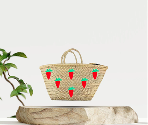 Cesta de Pascua pequeña, bolsa de paja marroquí, cesta pequeña de zanahorias para bebé - Product Image 1