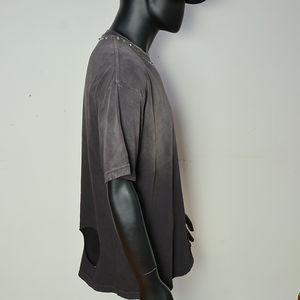 T-shirt Homme Personnalisé OEM en Coton Lourd 300 g/m² Délavé à l'Acide, Coupe Oversize Boxy, Effet Vieilli, Style Streetwear Vintage - Product Image 5