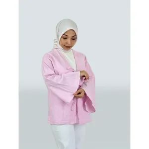 Kimono Hijab Modesto de Verano con Silueta Recta y Lazos - Product Image 2