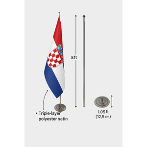 Bandera Oficial de Croacia Personalizada de 3x5 pies para Interiores con Impresión Digital, Asta de Aluminio y Logotipo Personalizado - Product Image 6