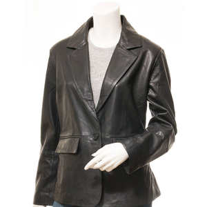 Chaqueta de Motociclista Estilo Cuero Transpirable para Mujer |   Chaqueta de Cuero Genuino Personalizada con Cremallera Completa, Satinada, Impermeable y Ecológica - Product Image 1