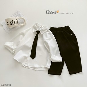 Ensemble de vêtements d'hiver 3 pièces de style coréen de haute qualité pour bébés garçons de 1 à 8 ans comprenant une chemise à glissière avec cravate en vente! - Product Image 2