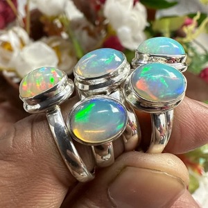 Handmade 925 Sterling Silver Fire <b>Opal</b> <b>Ring</b> Ethiopian Natural October Birthstone Jewelry Statement <b>Ring</b> - Product Image 3
