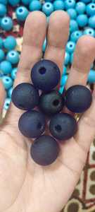 Cuentas Redondas de Vidrio Azul Estilo Antiguo Hechas a Medida, Tamaño de 20 mm, Aspecto Envejecido, Empaquetadas en Caja para la Fabricación de Joyas - Product Image 2