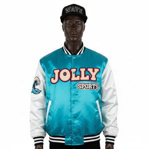 Chaqueta de Satén para Hombre, Calidad Premium, 180 GSM, Tela de Satén de Poliéster Brillante, Paneles de Dos Tonos, Chaqueta de Satén con Logotipo Personalizado para Hombre - Product Image 6