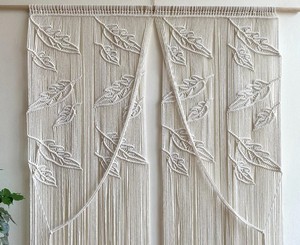 Leaf Wall Hanging, <b>Macrame</b> Window Curtain, Boho Door Curtains, Boho Wall <b>Art</b> - Product Image 1