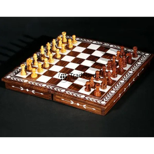 Tradebyd Handmade <b>Wooden</b> Chess Board Premium Classic <b>Game</b> Set Eco-Friendly Durable Design Customizable Thickness Unisex for - Product Image 2