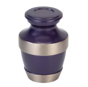 Urna de recuerdo de cremación de latón, urna de recuerdo de cremación funeraria de metal con acabado azul para cenizas humanas - Product Image 1