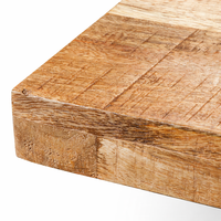 Table à manger rectangulaire en bois de manguier massif, écologique et faite à la main |   Base en métal croisée industrielle |   Meubles de maison modernes 8 places
