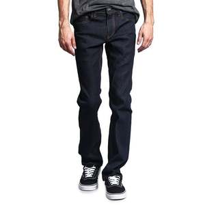 Jeans de Mezclilla Cruda sin Lavado de Corte Recto DL980 para Hombre, Color Índigo Negro Azulado, Transpirables, Ligeros, Casuales, para Verano e Invierno, 100% - Product Image 1