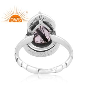 Anillo apilable de piedras preciosas de rutilo negro Natural de plata de ley oxidada superventas, joyería personalizada para mujer, regalo para ella - Product Image 4