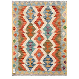 Alfombra Kilim de Maimana, Afganistán, 117 x 87 cm, Alfombras y Juegos de Alfombras Tradicionales Afganas - Product Image 1