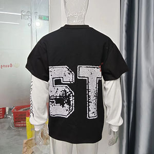 T-shirt en coton tricoté 100% à manches courtes double couche pour homme, impression DTG, ourlet brut, effet vieilli, délavé à l'acide, par le fabricant - Product Image 4