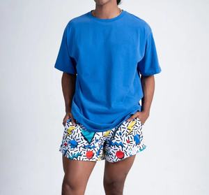 Shorts de sport imprimés multicolores pour hommes, confortables, style streetwear, motif sublimé, shorts de basket en mesh, 100% polyester - Product Image 3