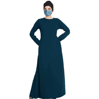Abaya de Seda 100% Bordada Multicolor al por Mayor, de Gasa Recta, Modesta, para Dama, para Noche/Formal, Invierno, Oración, Primavera, Verano, Tallas Grandes