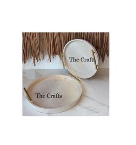 Stainless Steel And Brass Serving <b>Tray</b> Round Shape Kitchen Tableware Decorative <b>Tray</b> For Serving Food <b>Tea</b> And Coffee - Product Image 6