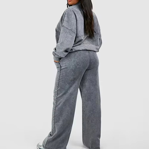 Conjunto Deportivo con Capucha Lavado al Ácido de Invierno 3 BRO INDUSTRIES para Hombre y Mujer, 100% Algodón, Ropa Urbana Transpirable e Informal, Venta al Por Mayor - Product Image 2