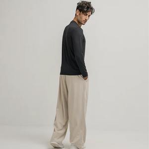 Pantalons de survêtement en molleton de coton pour homme, coupe droite évasée, personnalisables OEM, vierges, 300 GSM, amples, décontractés, taille élastique - Product Image 2