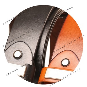 Ceinture de sport pour homme de créateur en cuir de vache composite double couche de qualité avec boucles en cuir d'acier et strass - Product Image 3