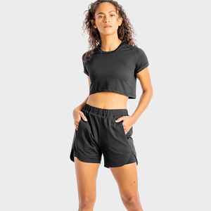 T-shirt court en coton personnalisé pour femme, manches courtes, streetwear, impression prête, haut tendance - Product Image 4