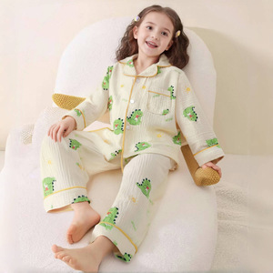 Fabricante Atacado Novo Luxo Bonito Outono Inverno Botão até Algodão Menina Crianças Família Pijama Calças Conjunto de Roupas - Product Image 6