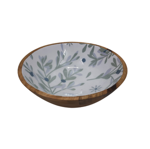 Fancy Design Wooden Sering Bowl With Meena Work Round Shape Kitchenware Food Serverware Bowl Hot Selling <b>Dinnerware</b> Use - Product Image 5