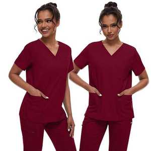 Personalizado de manga corta de funcionamiento UCI Mujeres Traje de enfermería Doctor Esteticista Hospital Elástico Enfermera - Product Image 2